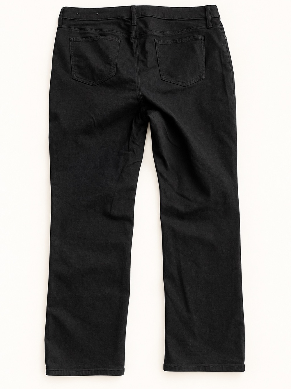 Chico’s So Slimming Girlfriend Straight Leg Jeans Black 14S Short Stretch